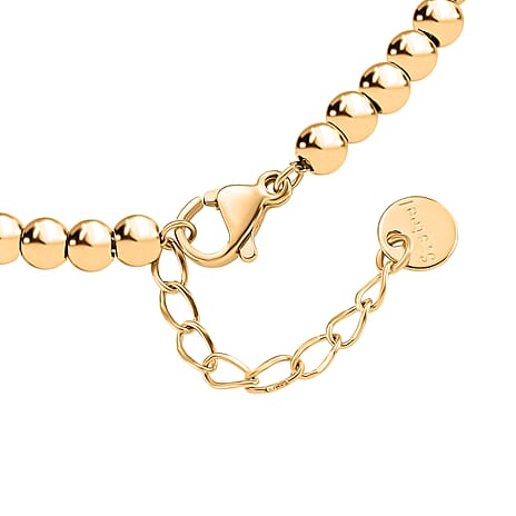 Designer Inspired Cubic Zirconia Bracelet (Size - 7.5 with Ext) in Yellow Tone