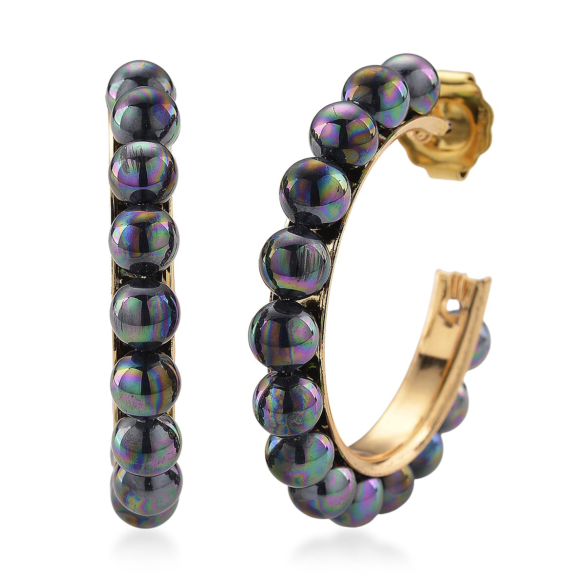 Peacock Color Shell Pearl Earring