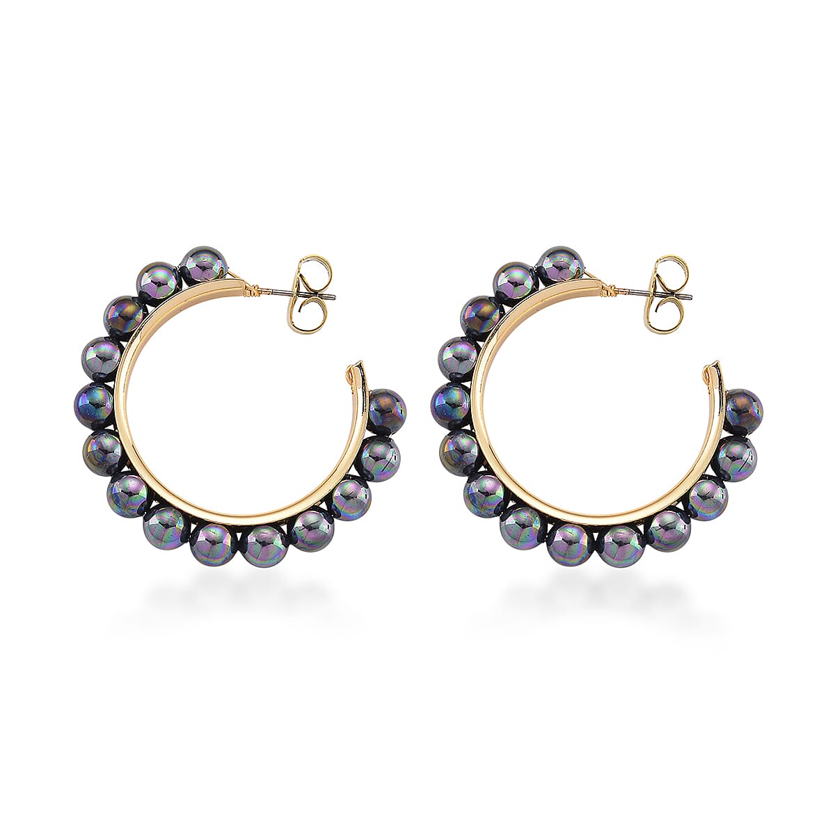 Peacock Color Shell Pearl Earring