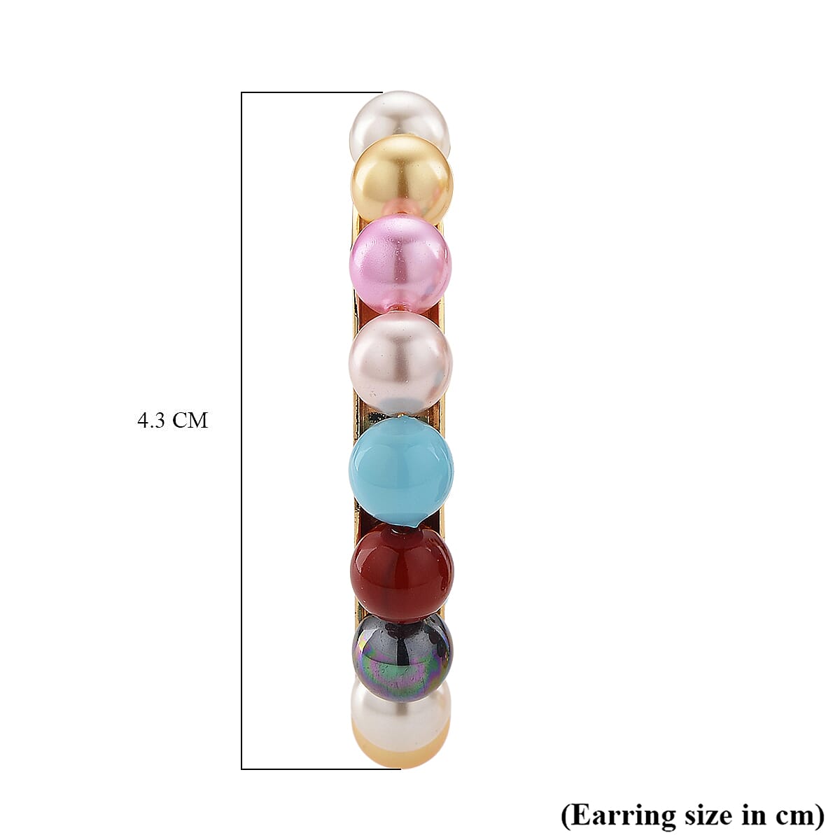 Multi Colour Shell Pearl Earrings with Push Backs in Yellow Gold Plated 20.00 Ct.