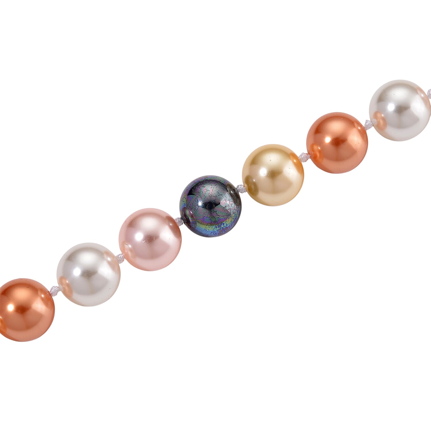 Multi Colour Shell Pearl Necklace (Size 20) with Magnetic Clasp 450.00 Ct.