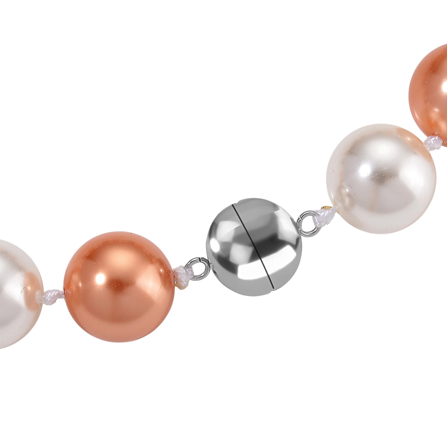 Multi Colour Shell Pearl Necklace (Size 20) with Magnetic Clasp 450.00 Ct.