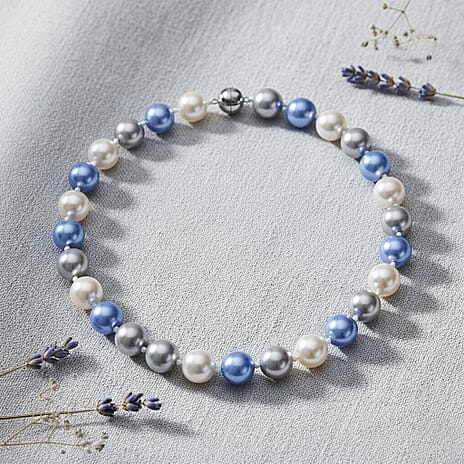 Multi Colour Shell Pearl Necklace (Size 20) with Magnetic Clasp 450.00 Ct.