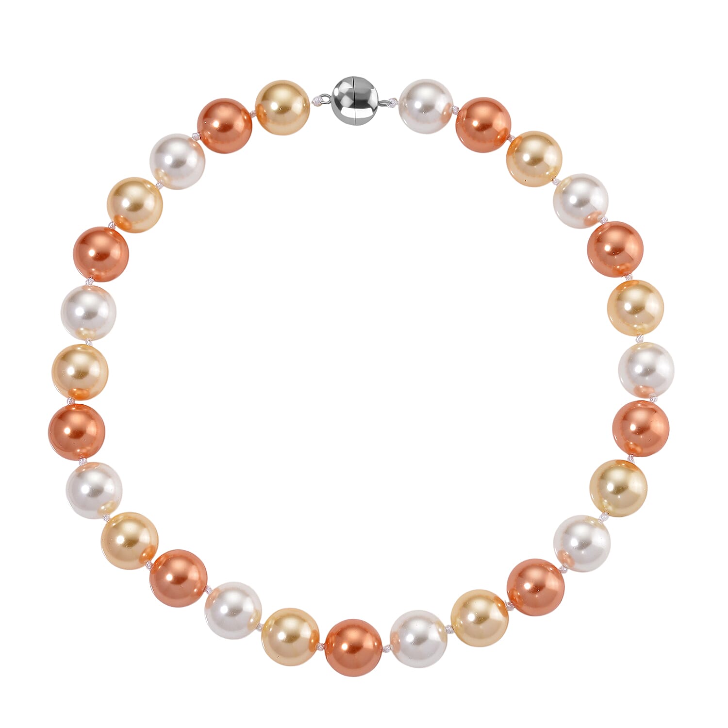 Multi Colour Shell Pearl Necklace (Size 20) with Magnetic Clasp 450.00 Ct.