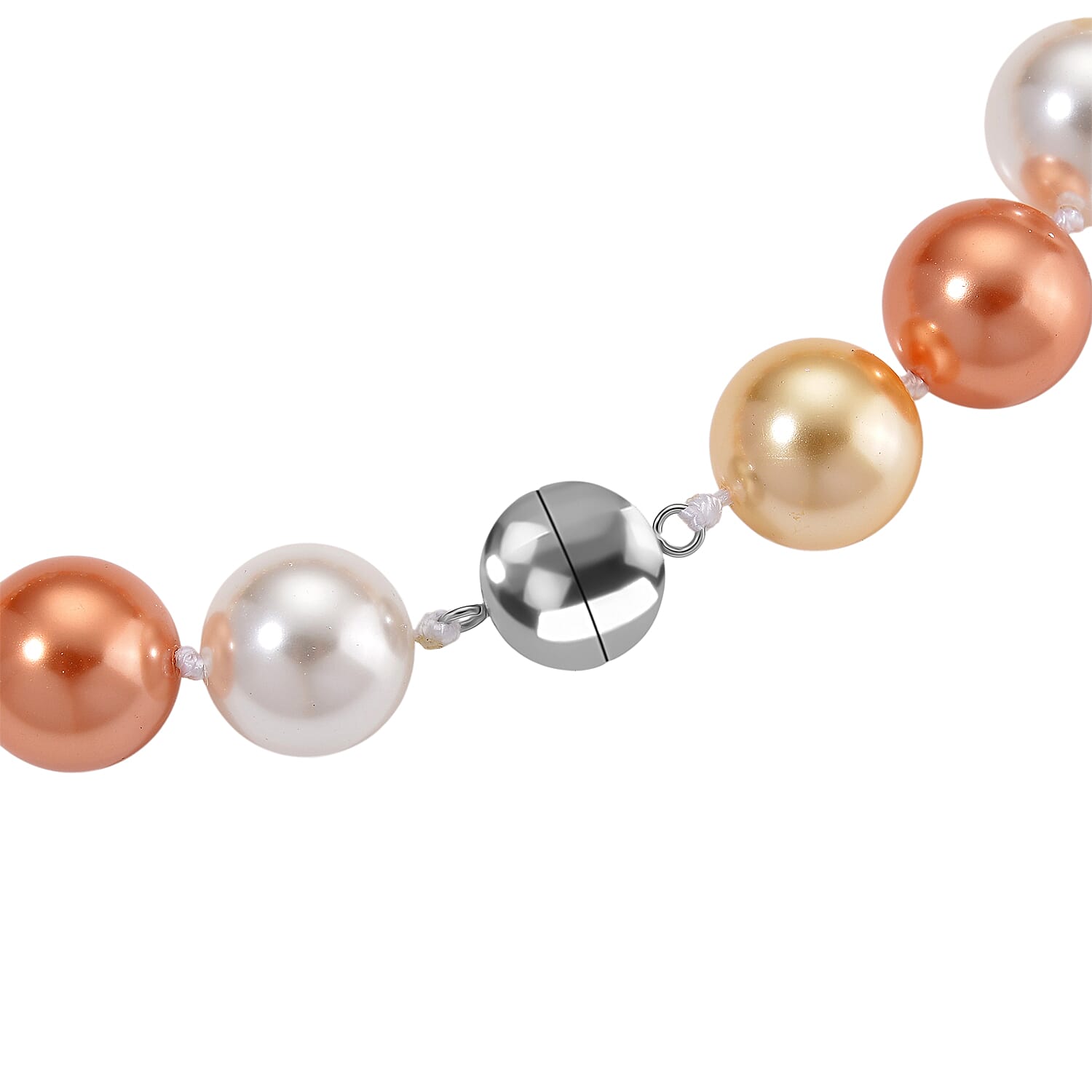 Multi Colour Shell Pearl Necklace (Size 20) with Magnetic Clasp 450.00 Ct.