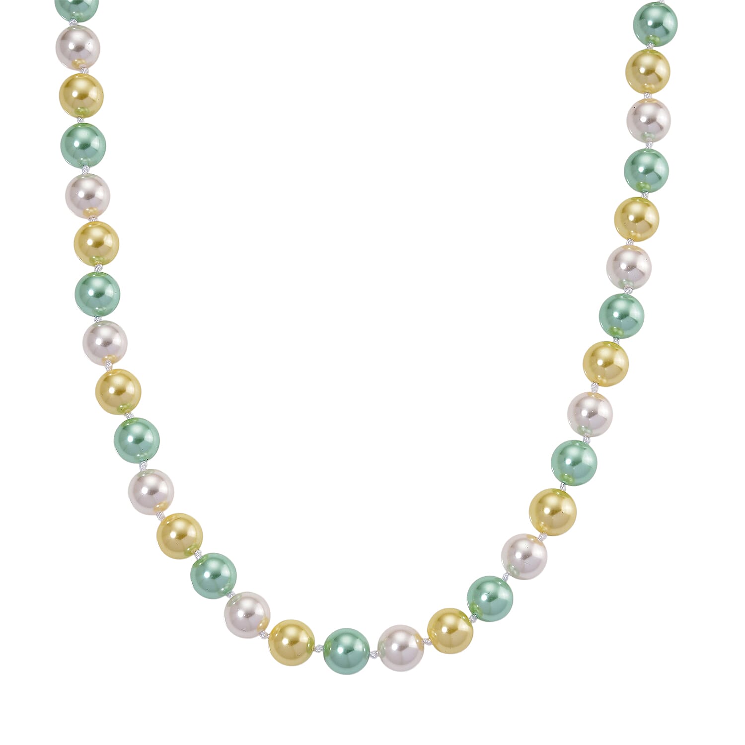 Multi Color Shell Pearl Necklace (Size - 20) with Senorita Clasp 380.00 Ct.