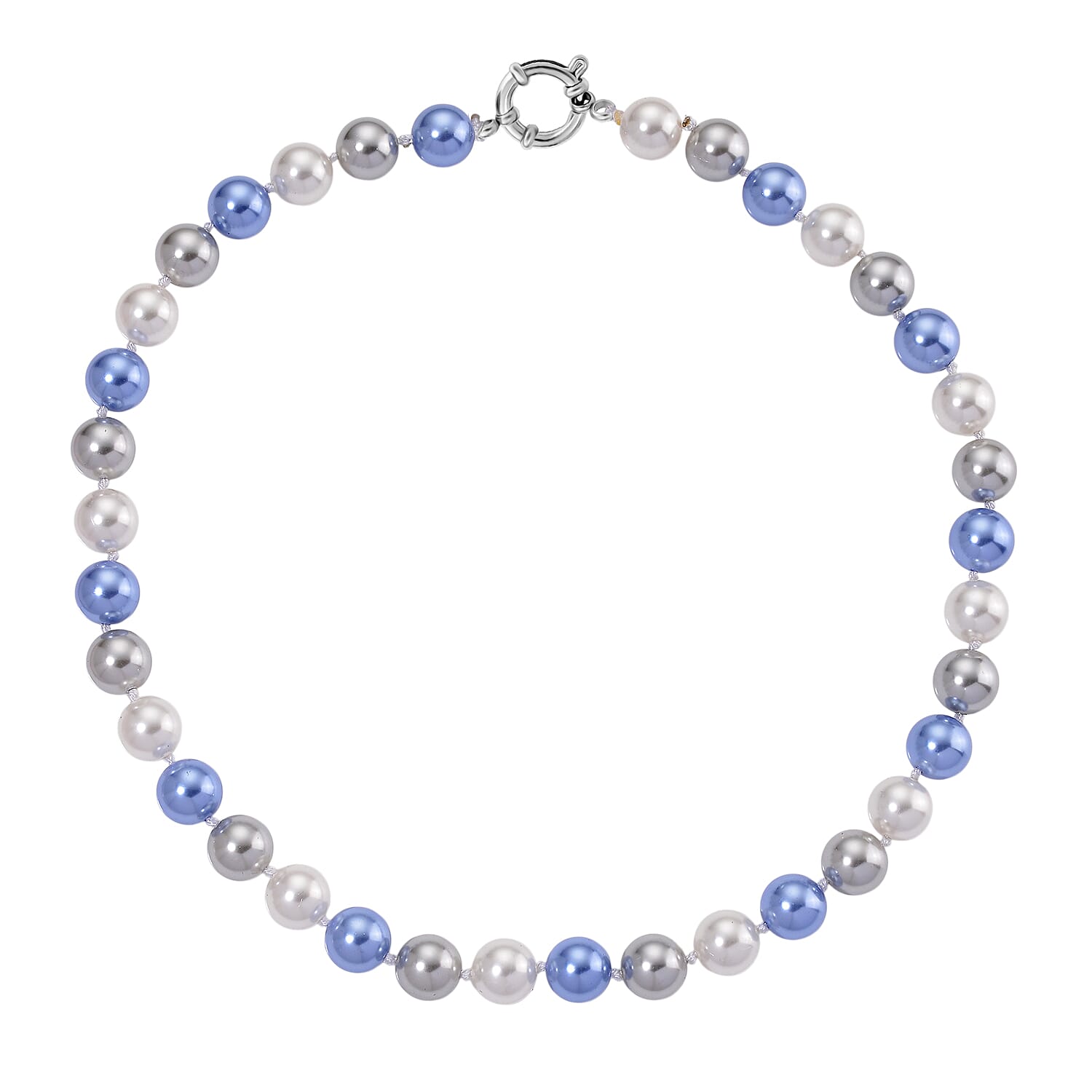 Multi Color Shell Pearl Necklace (Size - 20) with Senorita Clasp 380.00 Ct.