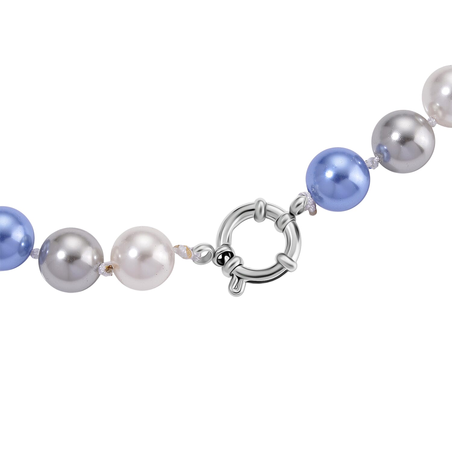 Multi Color Shell Pearl Necklace (Size - 20) with Senorita Clasp 380.00 Ct.