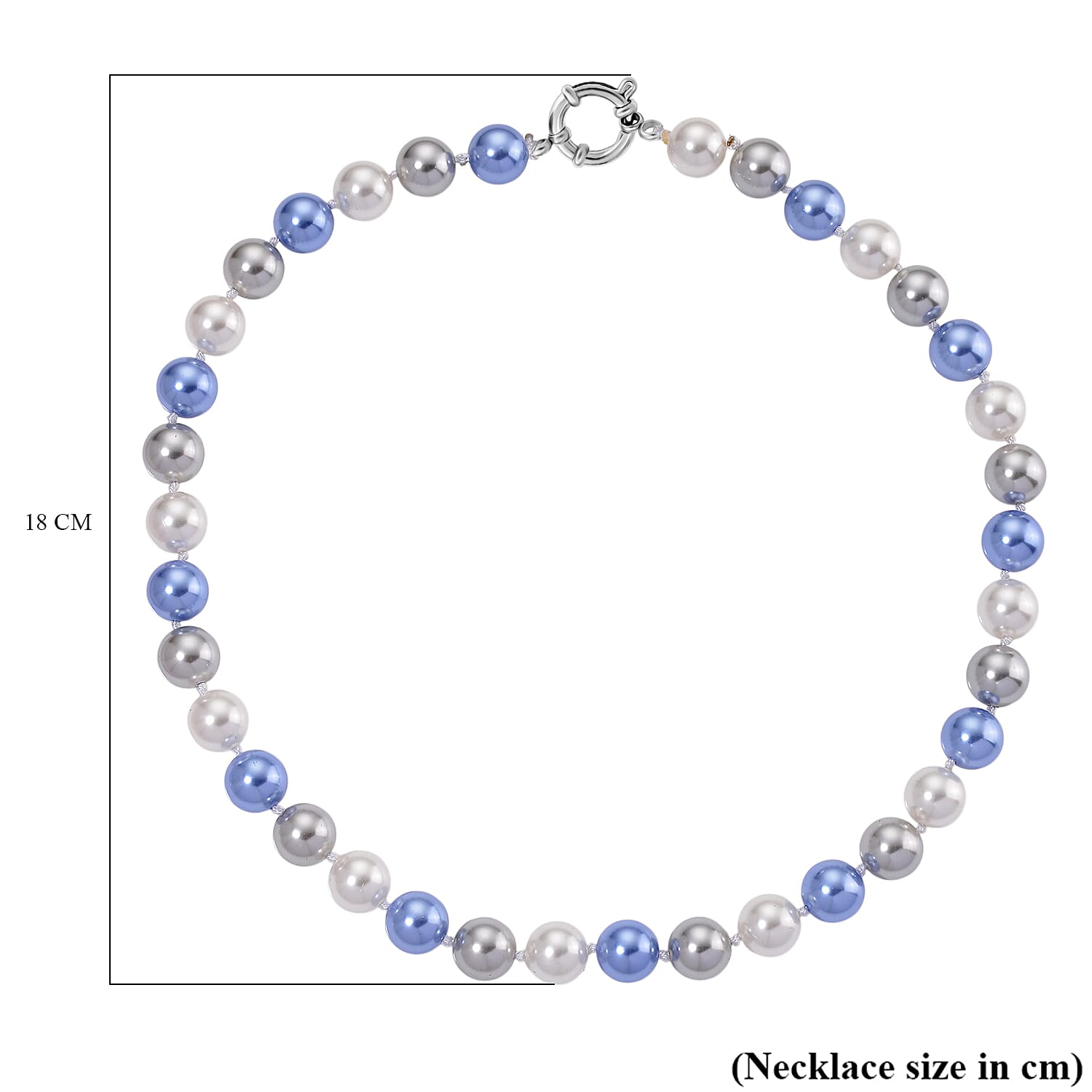 Multi Color Shell Pearl Necklace (Size - 20) with Senorita Clasp 380.00 Ct.