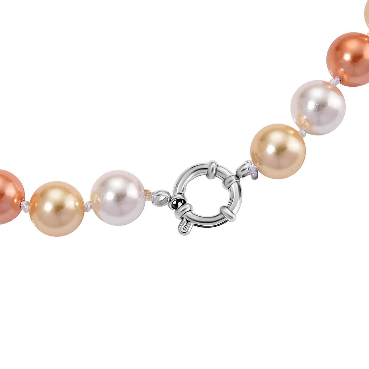 Multi Color Shell Pearl Necklace (Size - 20) with Senorita Clasp 380.00 Ct.