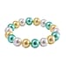 Multi Color Shell Pearl Stone Bracelet (Size 7.5 Stretchable) 190.00 Ct.