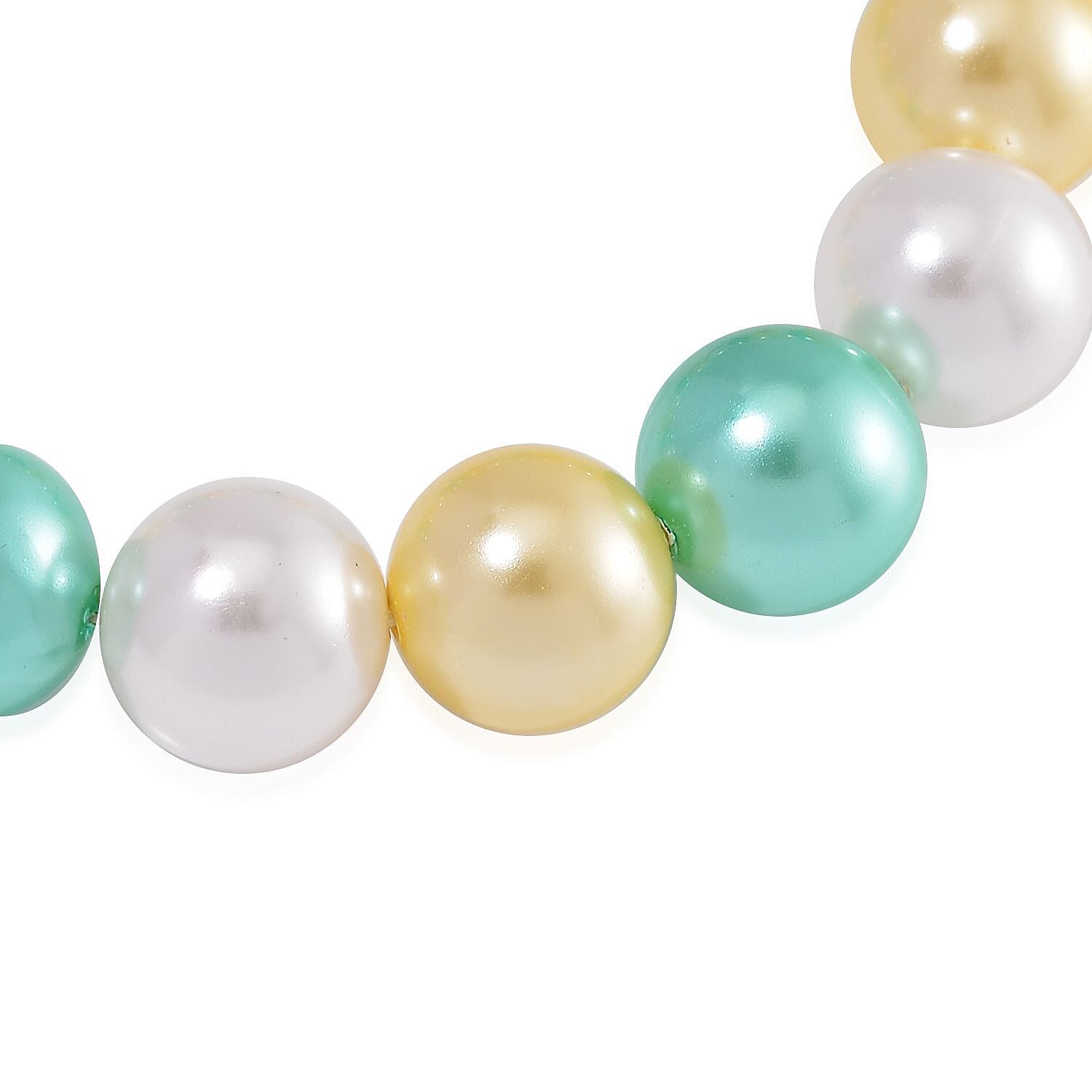 Multi Color Shell Pearl Stone Bracelet (Size 7.5 Stretchable) 190.00 Ct.