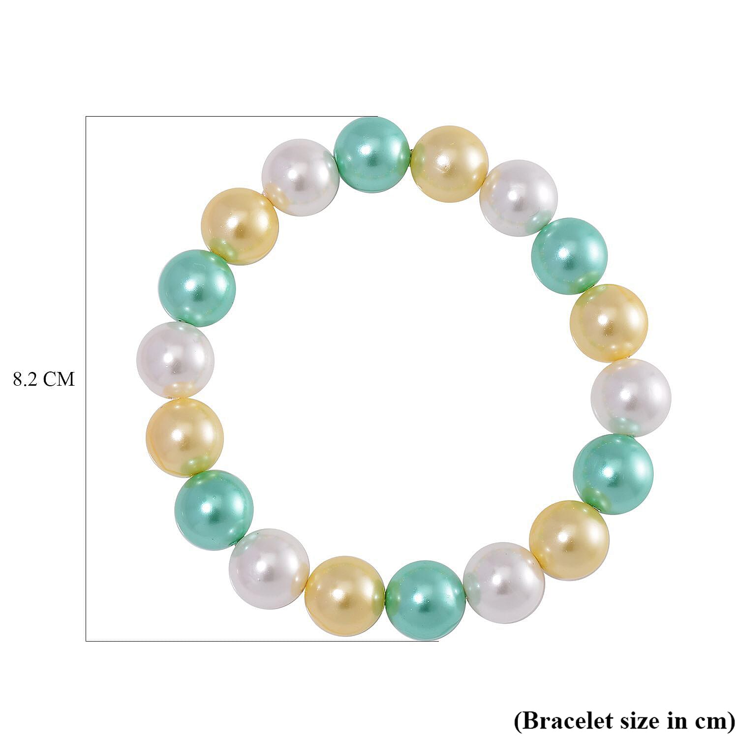 Multi Color Shell Pearl Stone Bracelet (Size 7.5 Stretchable) 190.00 Ct.