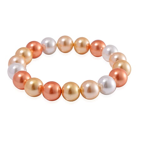 Multi Colour Shell Pearl Stone Bracelet (Size 7.5 Stretchable) 190.00 Ct.