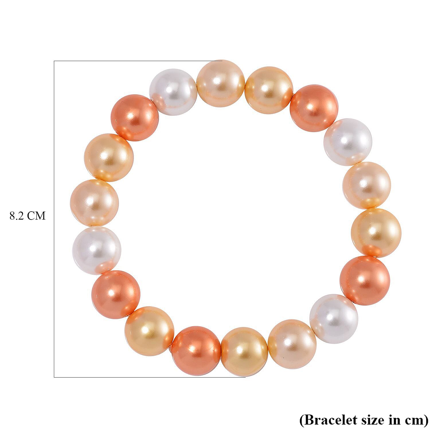 Multi Color Shell Pearl Stone Bracelet (Size 7.5 Stretchable) 190.00 Ct. Multi Color Shell Pearl Stone Bracelet (Size 7.5 Stretchable) 190.00 Ct.