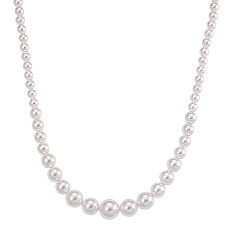 White Shell Pearl Necklace (Size 20 - 2 Ext) with Lobster Clasp 290.00 Ct.