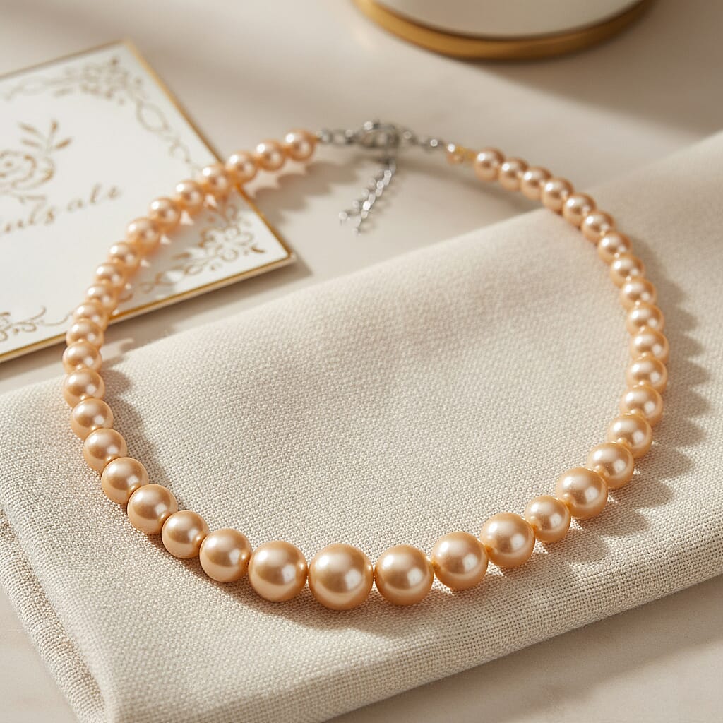 Golden Shell Pearl Necklace (Size 20 - 2 Ext) with Lobster Clasp 290.00 Ct.