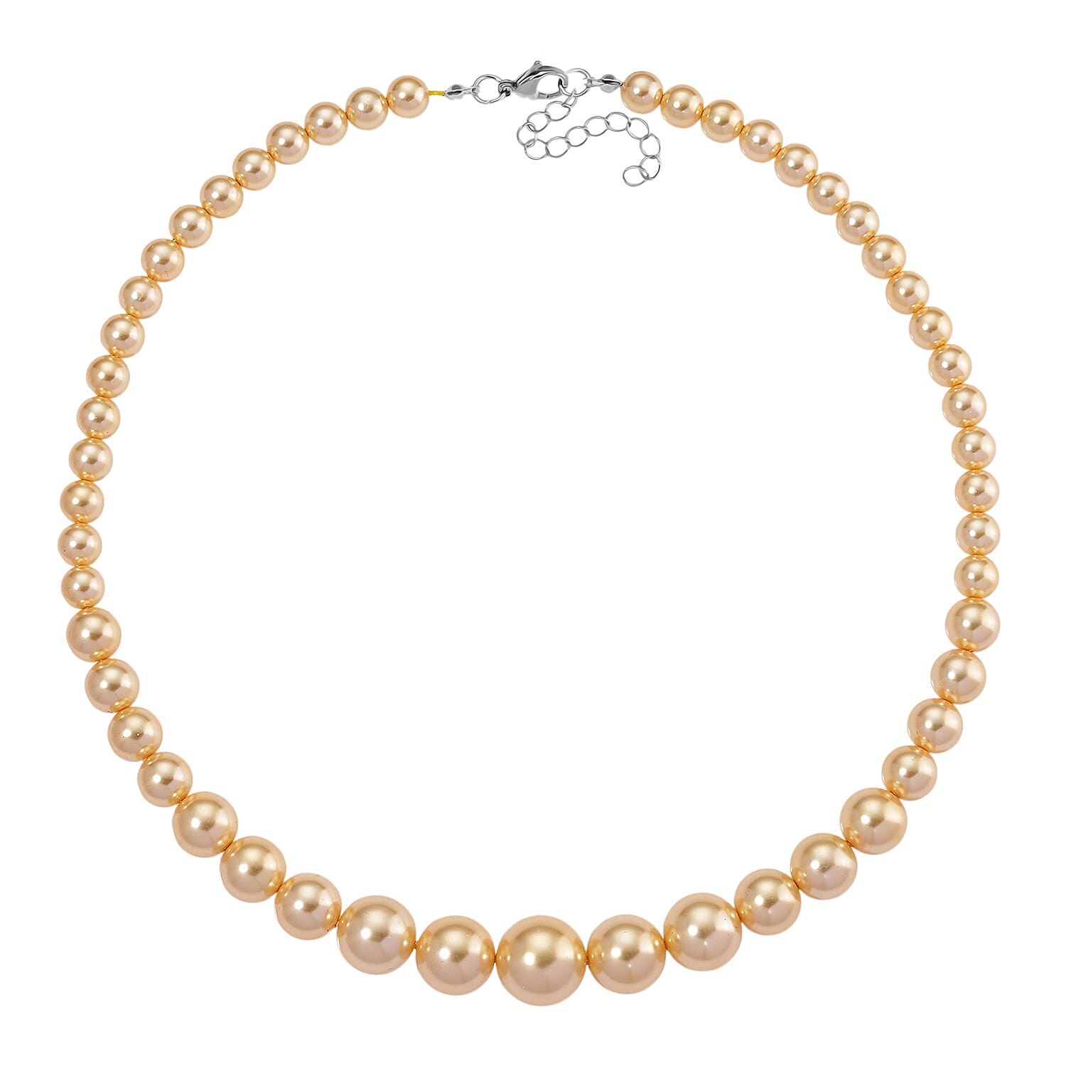 Golden Shell Pearl Necklace (Size 20 - 2 Ext) with Lobster Clasp 290.00 Ct.