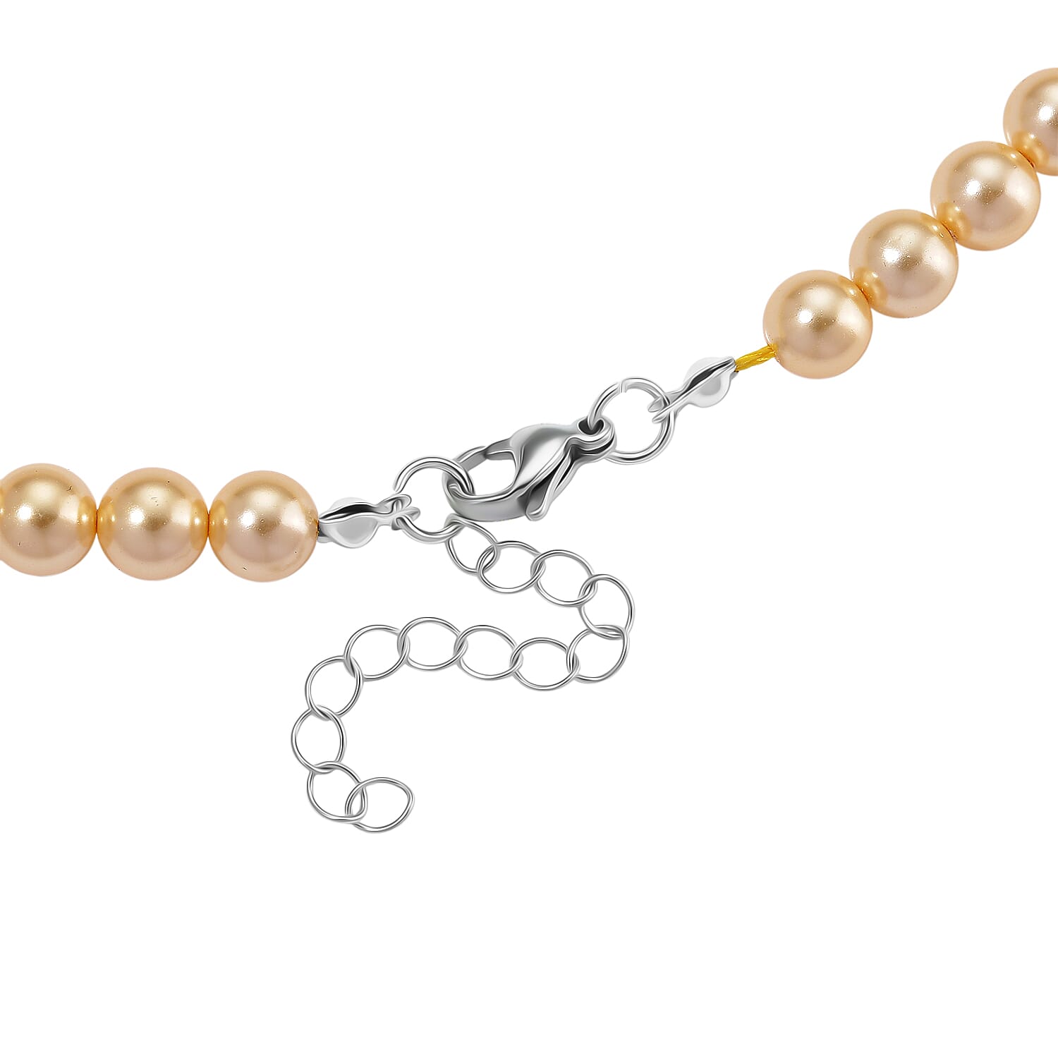 Golden Shell Pearl Necklace (Size 20 - 2 Ext) with Lobster Clasp 290.00 Ct.