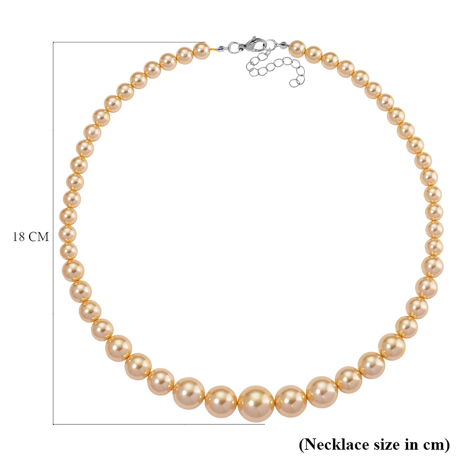 Golden Shell Pearl Necklace (Size 20 - 2 Ext) with Lobster Clasp 290.00 Ct.