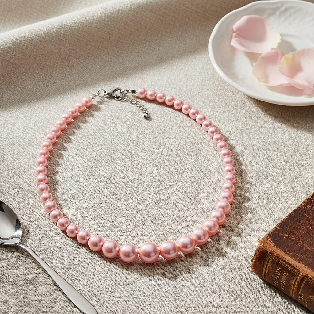 Peach Shell Pearl Necklace (Size 20 - 2 Ext) with Lobster Clasp 290.00 Ct.