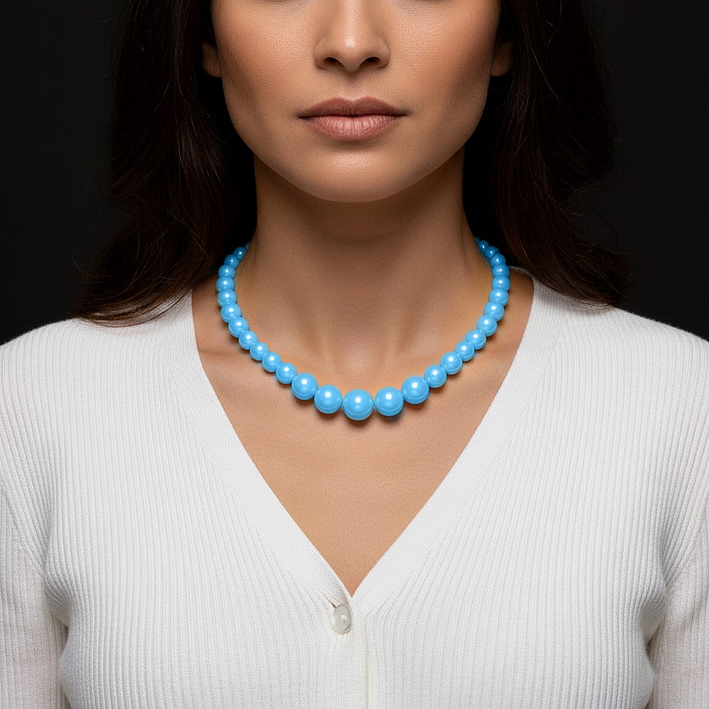 Sleeping Beauty Colour Shell Pearl Necklace (Size 20 - 2 Ext) with Lobster Clasp 290.00 Ct.