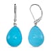 Sleeping Beauty Colour Shell Pearl Earring with Lever Back in Rhodium Overlay Sterling Silver 30 Ct.