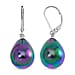 Sleeping Beauty Colour Shell Pearl Earring with Lever Back in Rhodium Overlay Sterling Silver 30 Ct.