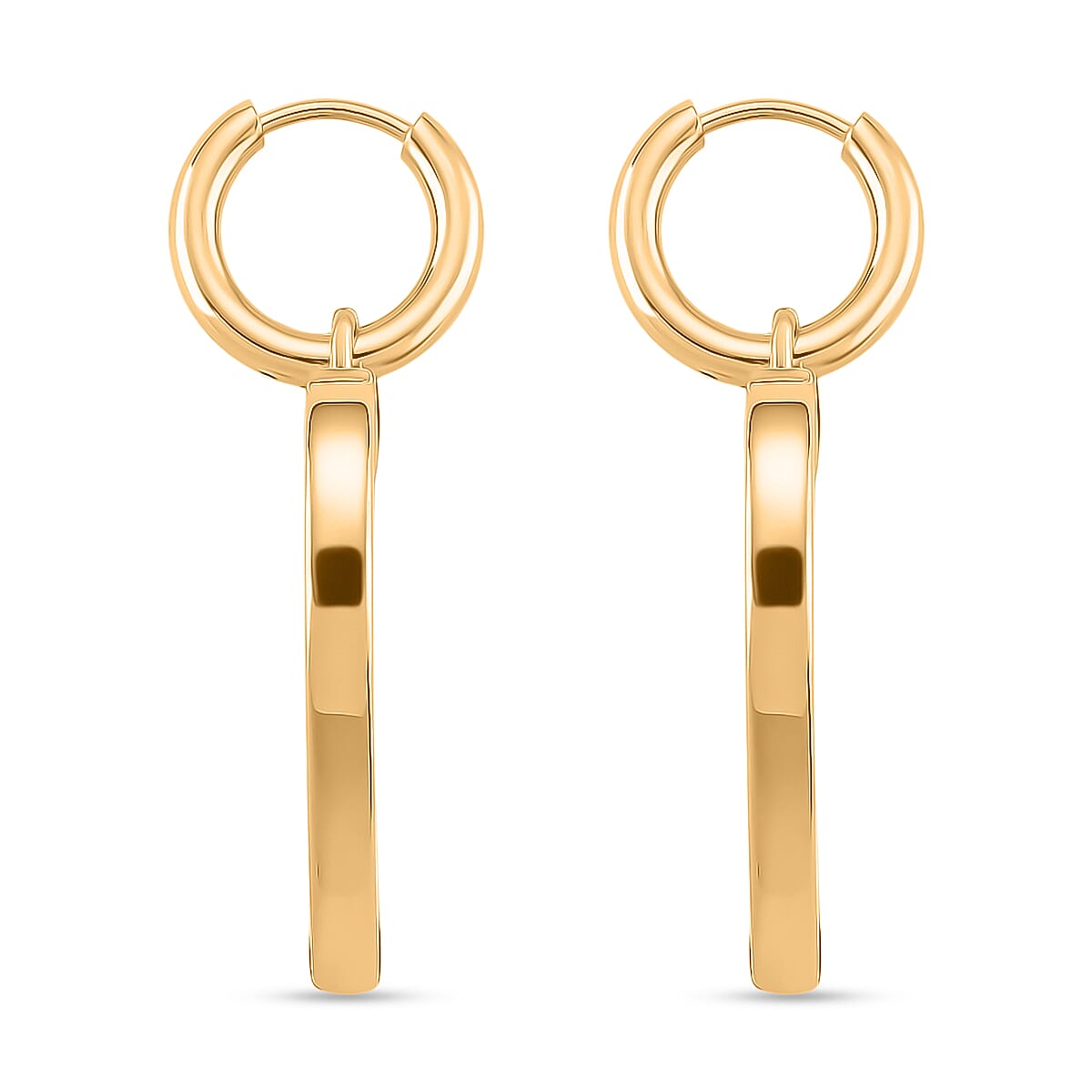 Heart Shape Earring with Hoop in Yellow Tone