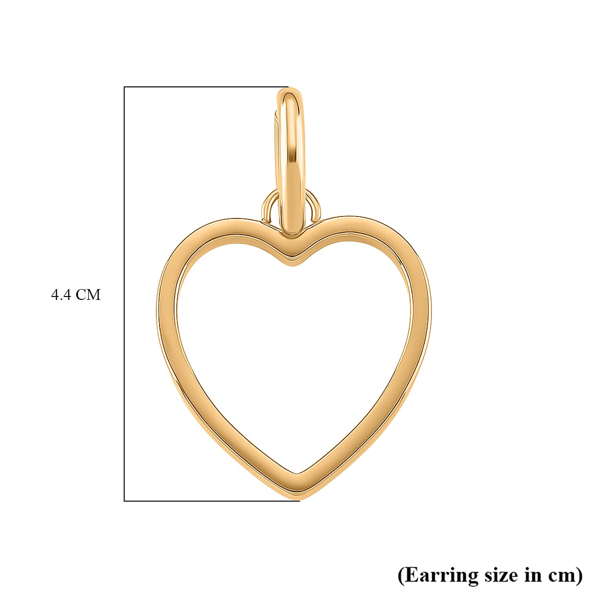 Heart Shape Earring with Hoop in Yellow Tone