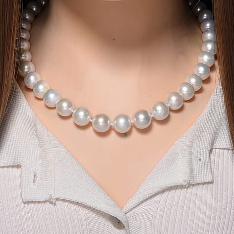 AAAA Rare Size Edison Pearl (14mm) Yellow Gold Plated Necklace (20 Inch) with Magnetic Clasp 500.00 Ct.