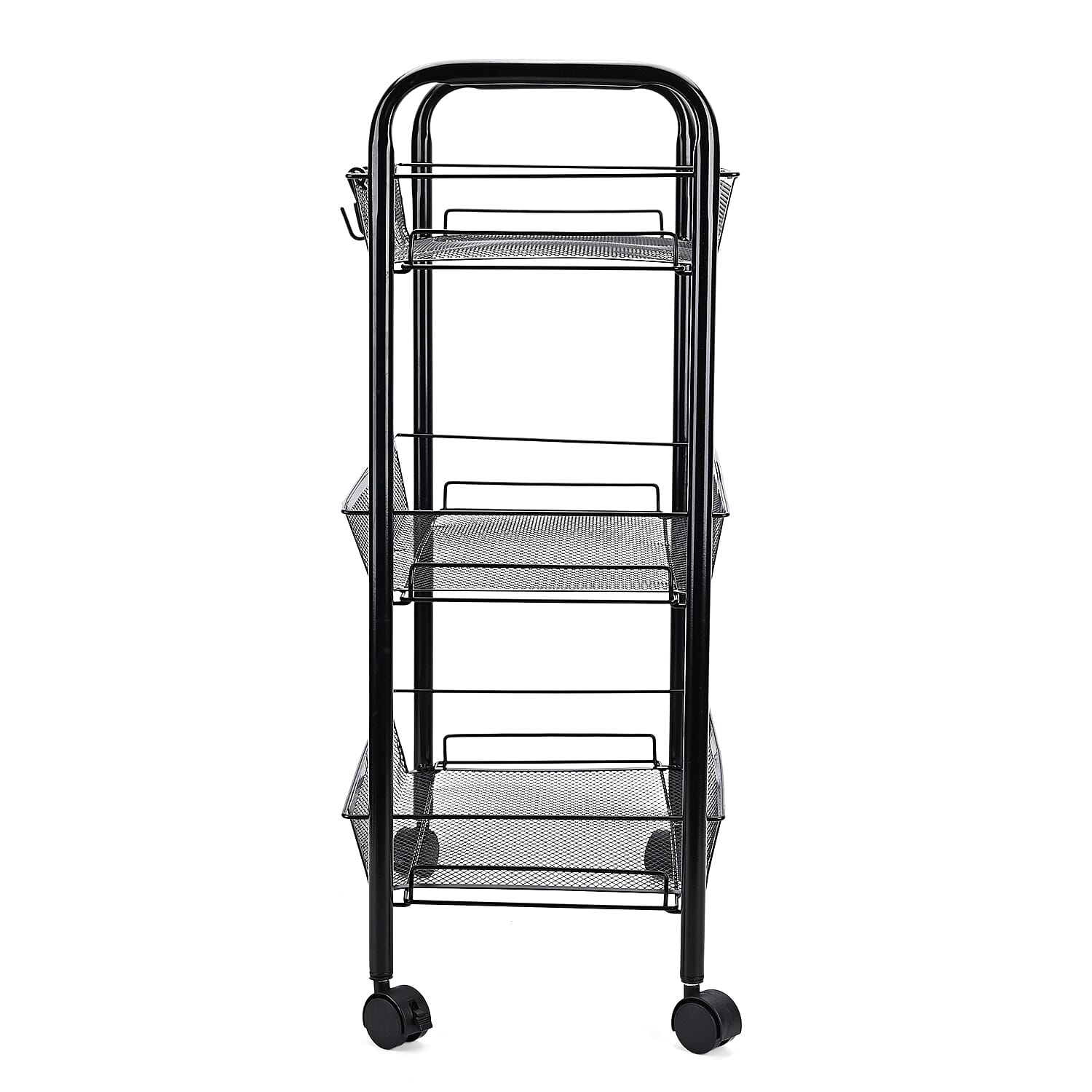 Three Tier Storage Cart With 2 Lockable Wheels