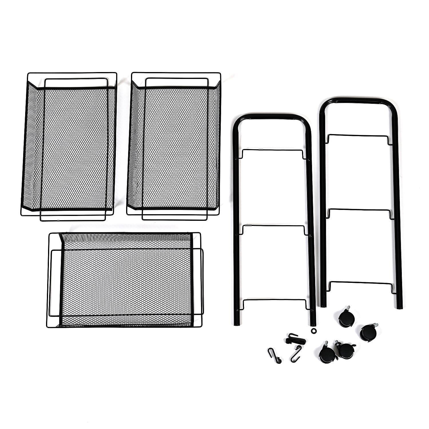 Three Tier Storage Cart With 2 Lockable Wheels