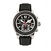 MORPHIC M51 Series Japanese Quartz Movt. 10ATM Water Resistant Black Dial Mens Watch with Black Colour Leather Strap and Silver-Tone Case