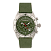 MORPHIC M53 Series Japanese Quartz Movt. 5ATM Water Resistant Green Dial Mens Watch with Green Colour Leather Strap and Silver-Tone Case