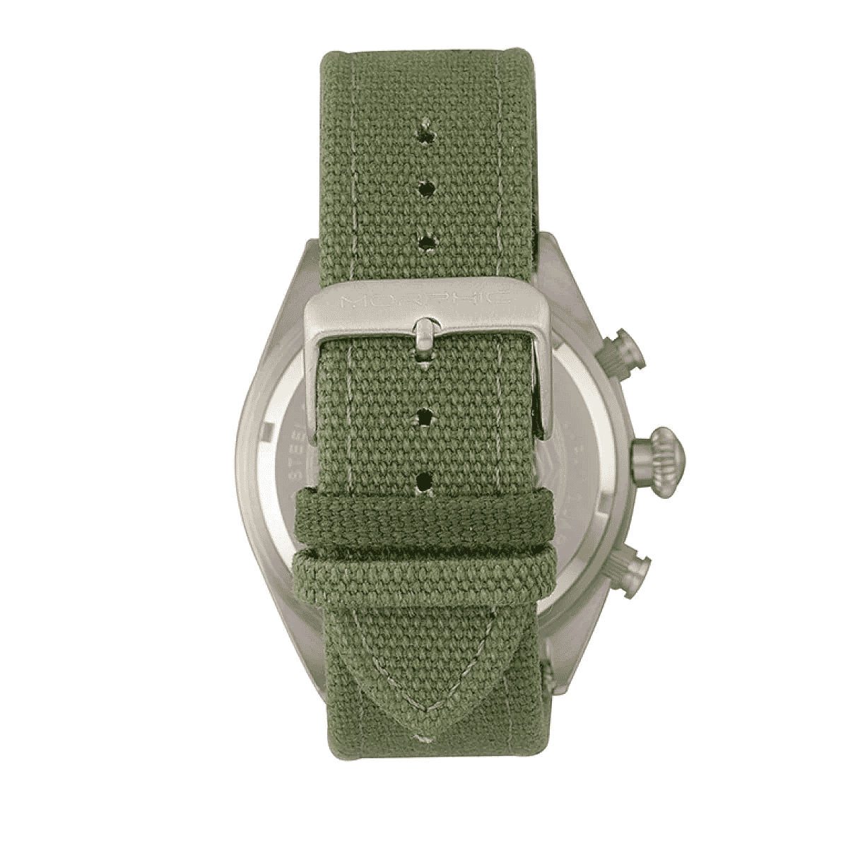 MORPHIC M53 Series Japanese Quartz Movt. 5ATM Water Resistant Green Dial Mens Watch with Green Colour Leather Strap and Silver-Tone Case