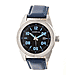 MORPHIC M63 Series Japanese Quartz Movt. 5ATM Water Resistant Blue Dial Mens Watch with Blue Colour Leather Strap and Silver-Tone Case