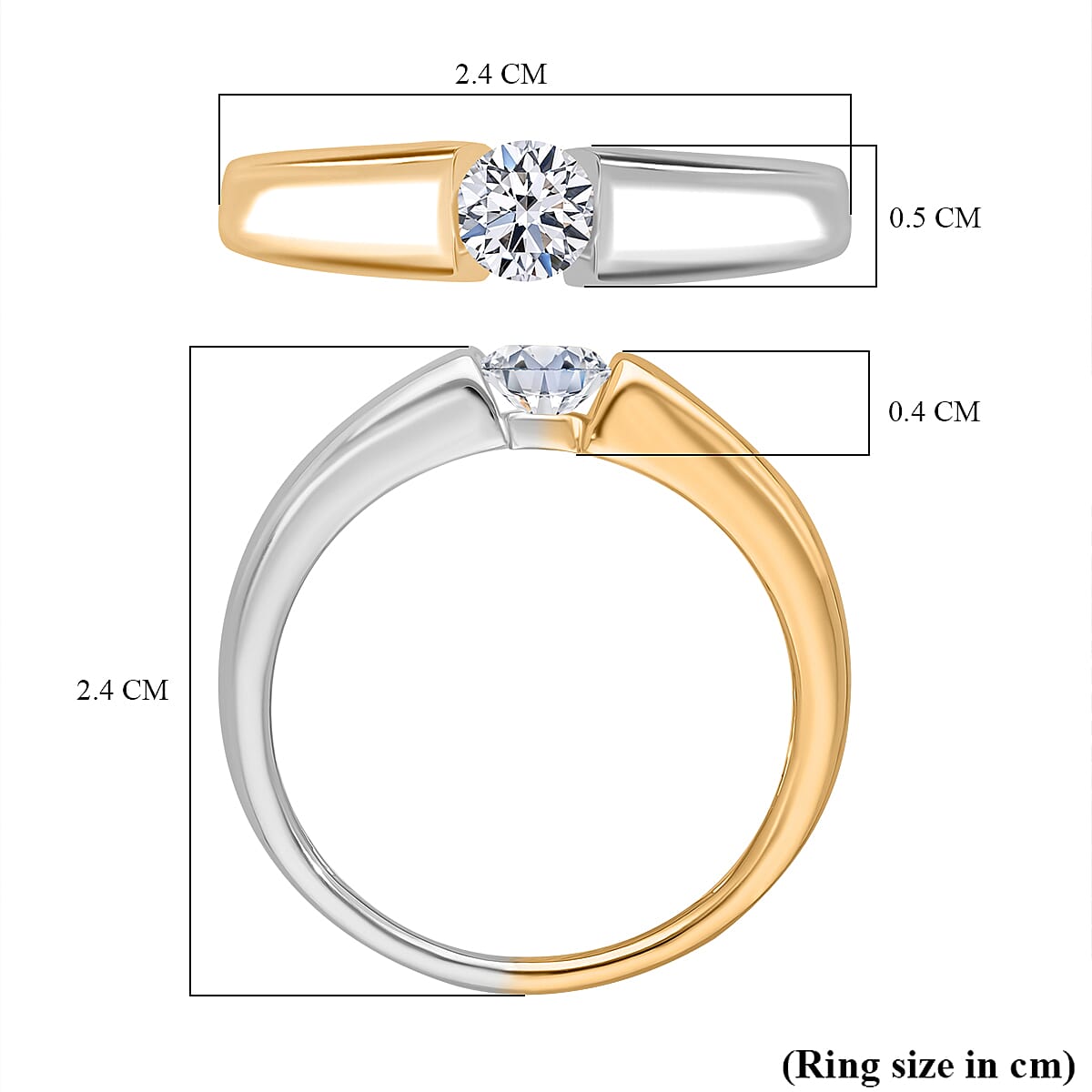Luxuriant 9K White & Yellow Gold Lab Grown Diamond (VS-EF) SGL Certified Ring