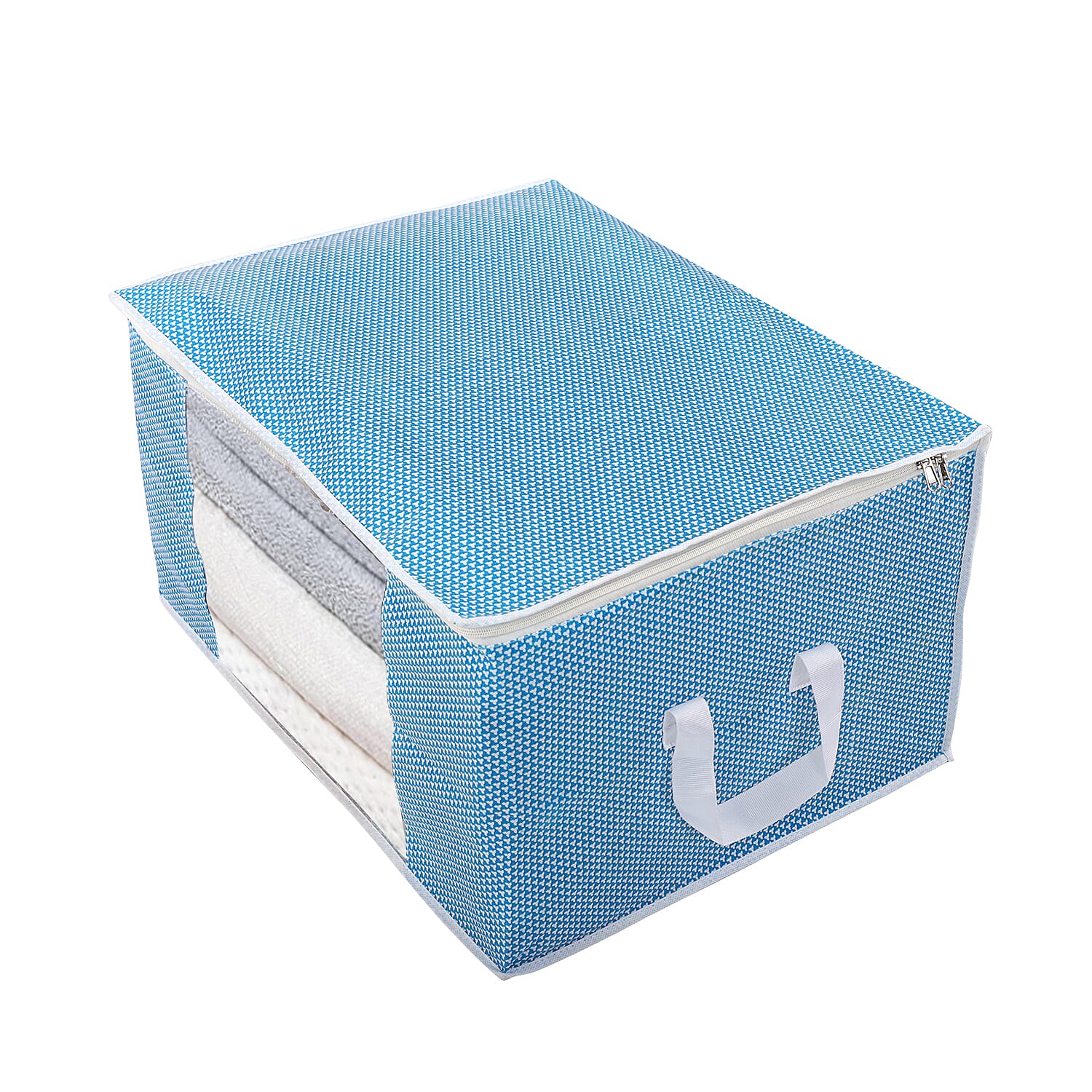 Set of 3 Storage Organisers With Transparent Viewing Window (60 x 30 x 45 cm) - Blue