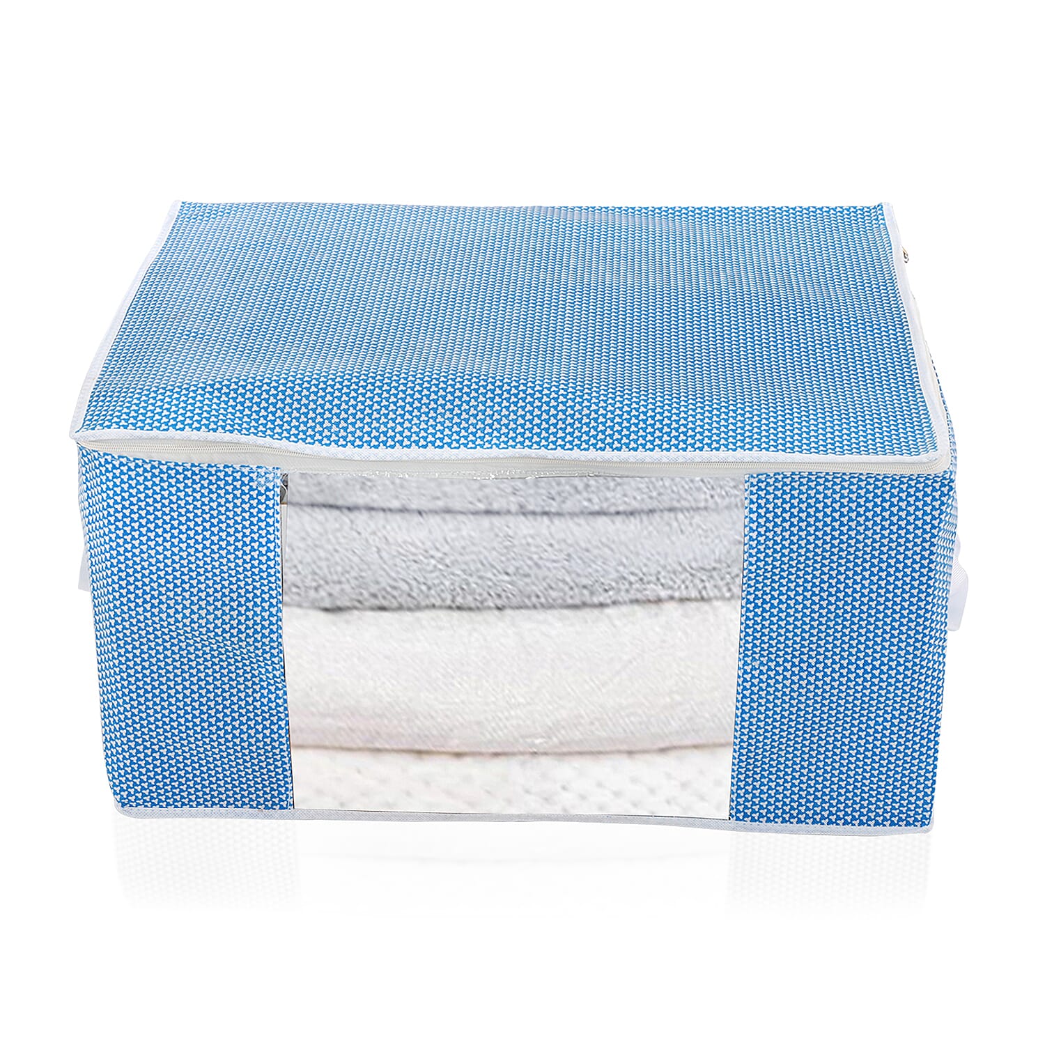 Set of 3 Storage Organisers With Transparent Viewing Window (60 x 30 x 45 cm) - Blue