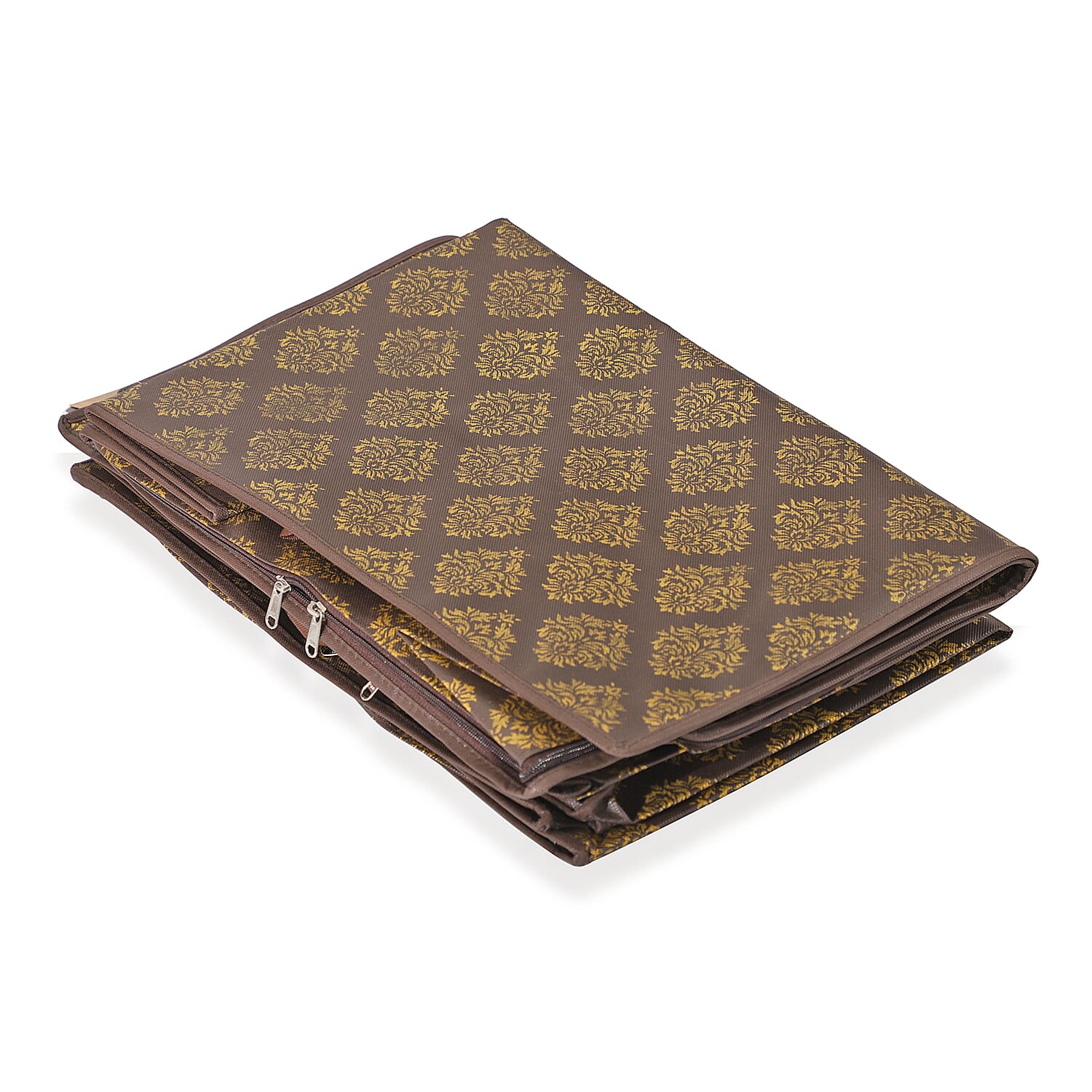 Set of 3 Storage Organisers With Transparent Viewing Window (60 x 30 x 45 cm) - Brown