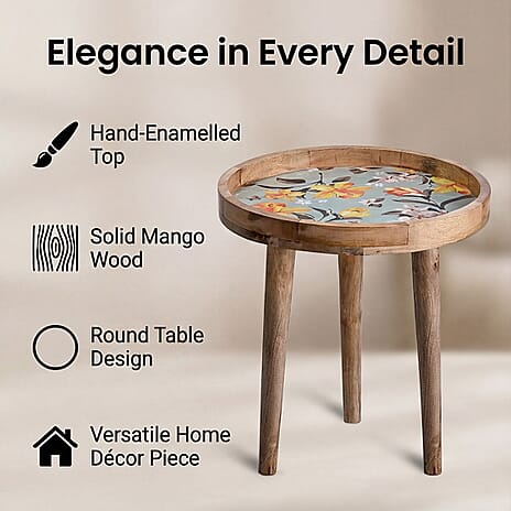 Mango Wood Enamelled Coffee Table (Size 45 x 45 cm) Flat Packed - Yellow