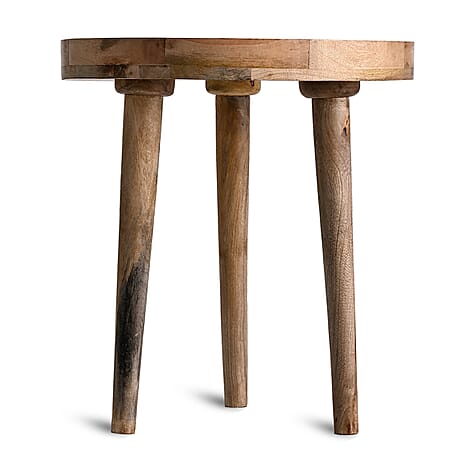 Mango Wood Enamelled Coffee Table (Size 45 x 45 cm) Flat Packed - Yellow