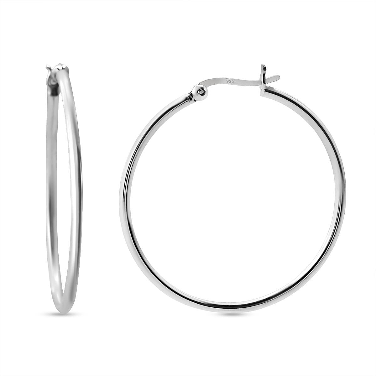 Sterling Silver Hoop Earrings with Clasp