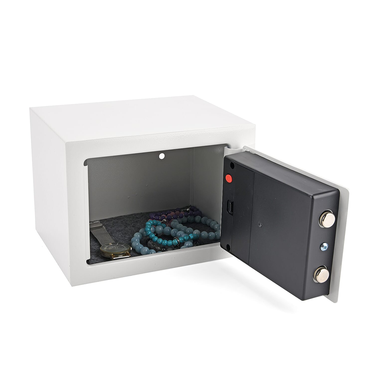 LOWEST EVER PRICE - 17E Carbon Steel Safe Box with Electronic Lock (Size 17x23x17cm) - White