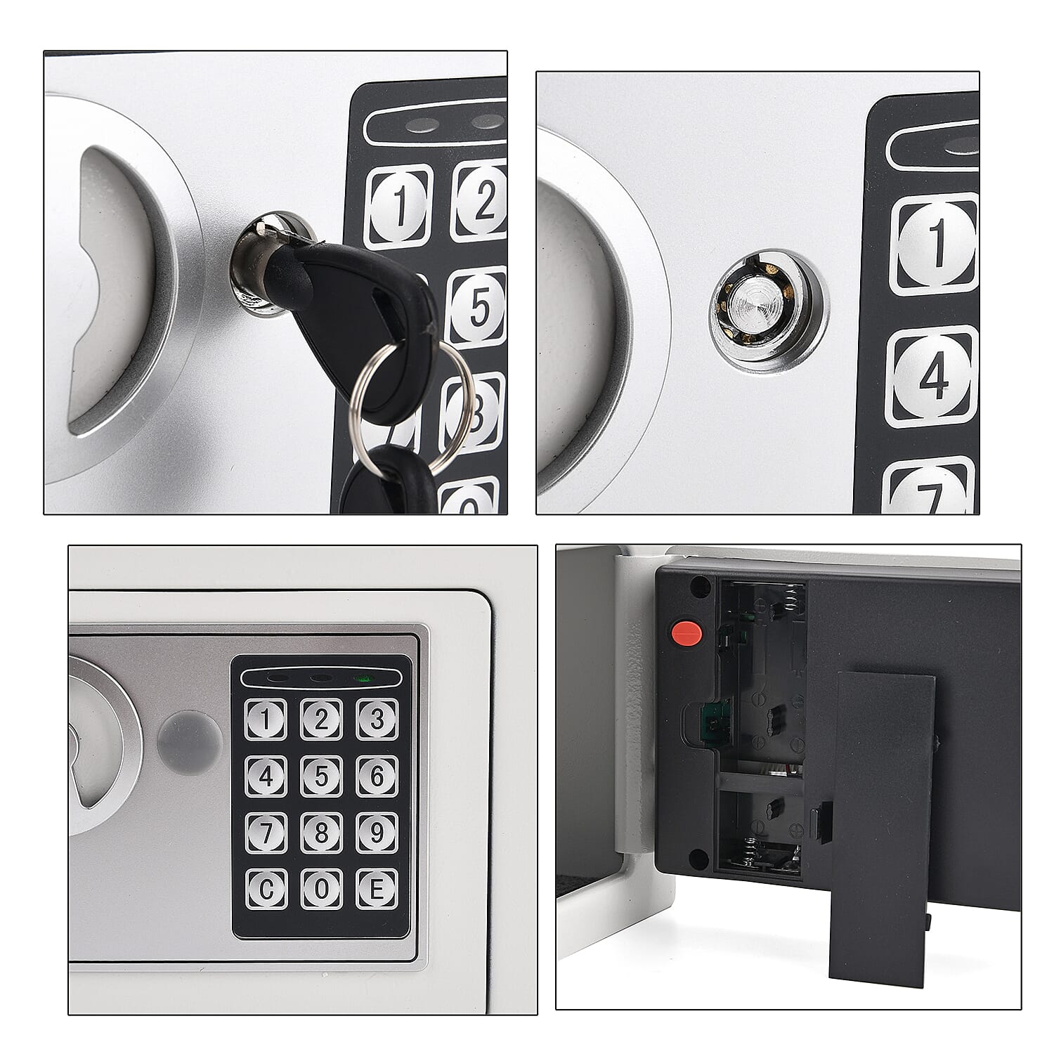 LOWEST EVER PRICE - 17E Carbon Steel Safe Box with Electronic Lock (Size 17x23x17cm) - White