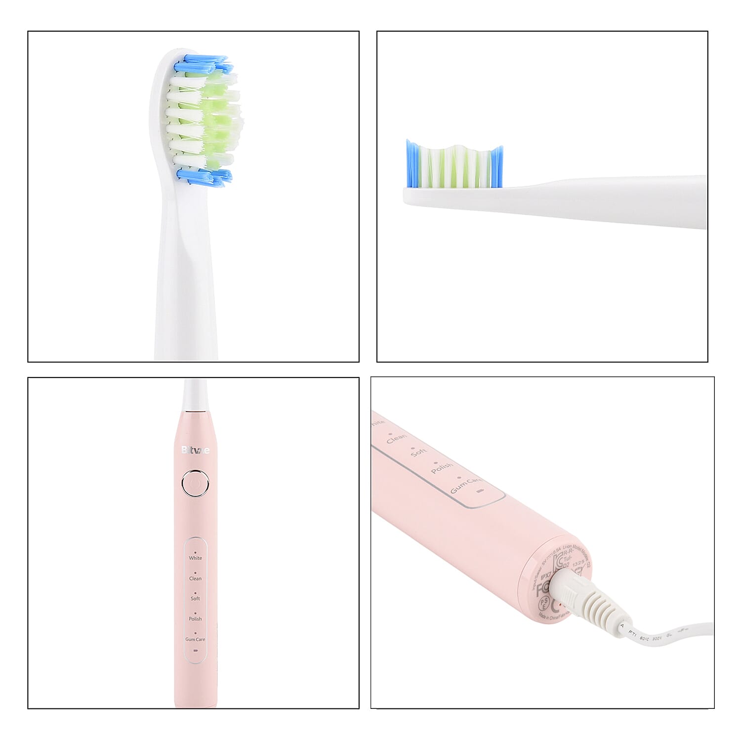 Bitvae Sonic Toothbrush With 8 Replacement Heads & Travel Case, 40,000 Strokes per min, 5 Brushing Modes & Smart Timer - Pink