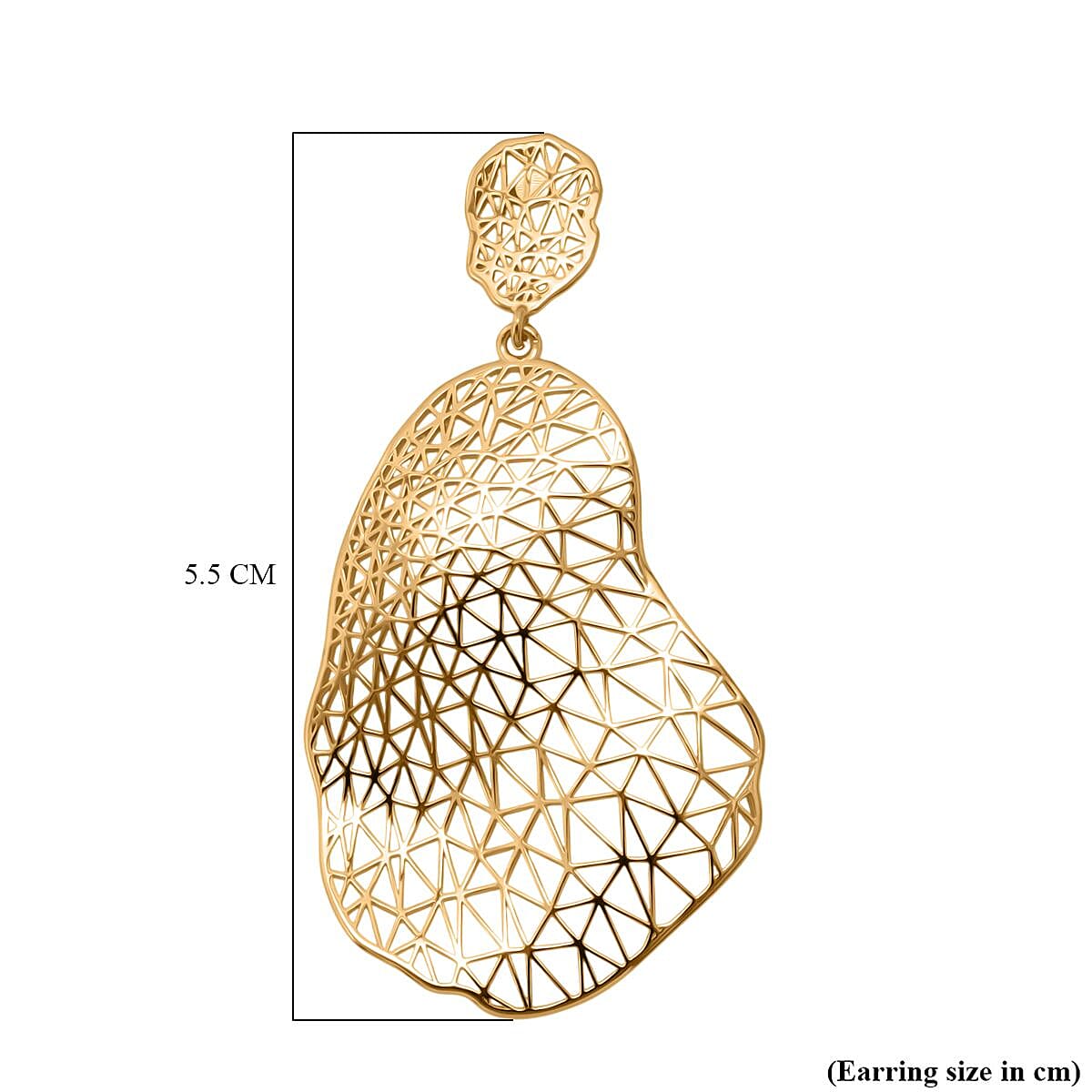 Treasure Of Siam - Sterling Silver Statement Earring with Push Back in Yellow Gold Plating Treasure Of Siam - Sterling Silver Statement Earring with Push Back in Yellow Gold Plating