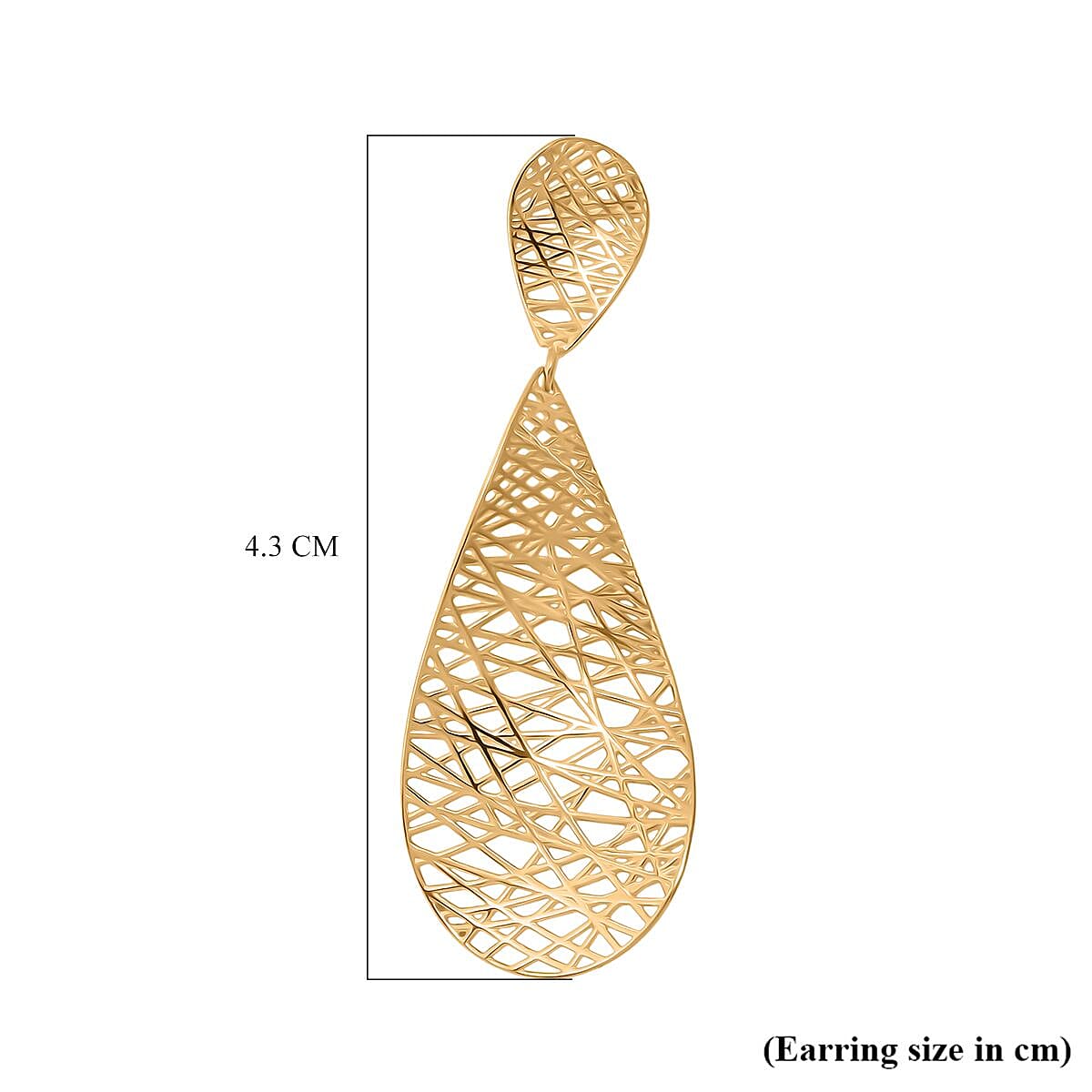 Treasure Of Siam - Sterling Silver Earrings with Push Back in Yellow Gold Plating Treasure Of Siam - Sterling Silver Earrings with Push Back in Yellow Gold Plating
