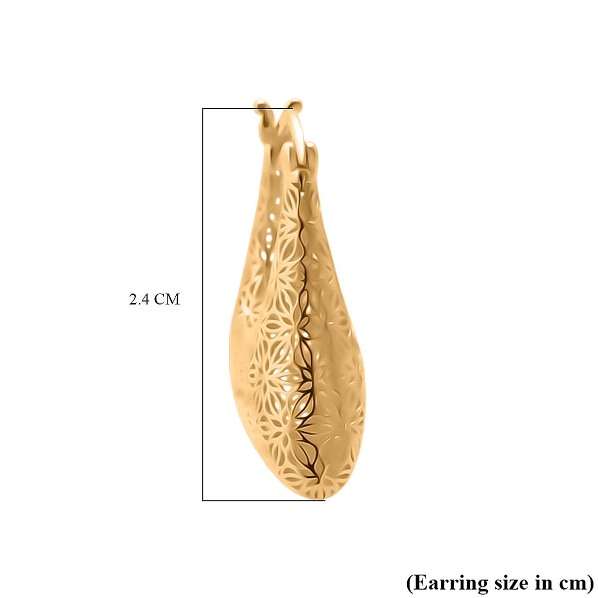 Treasure Of Siam - Sterling Silver Earrings with Push Back in Yellow Gold Plating